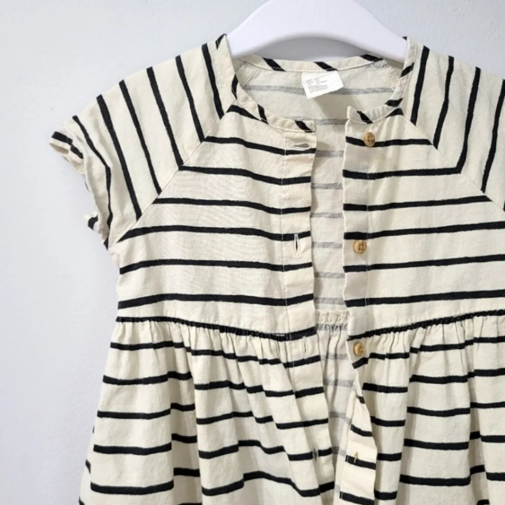 H&M Kids Cotton Striped Button Up Dress Size 1 1/2- 2 Years 100% cotton